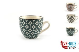 porcellana MOSAIK-TAZZA CAFFE SENZA PIATTO DECORI ASSORTITI RH8621S IMPORT TAVOLA PROFESSIONAL