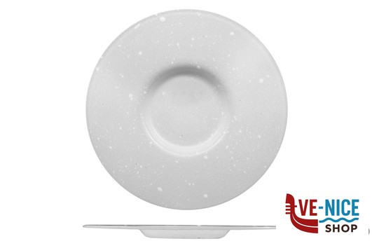 ceramica MOVING- PIATTO CM 30,5 INT.13,5GOCCE BIANCHE IMPORT TAVOLA PROFESSIONAL
