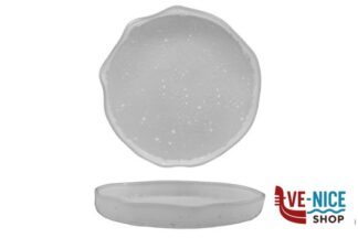 ceramica MOVING- PIATTO NORDIC CM 19 GOCCE BIANCHE IMPORT TAVOLA PROFESSIONAL