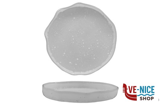 ceramica MOVING- PIATTO NORDIC CM 19 GOCCE BIANCHE IMPORT TAVOLA PROFESSIONAL