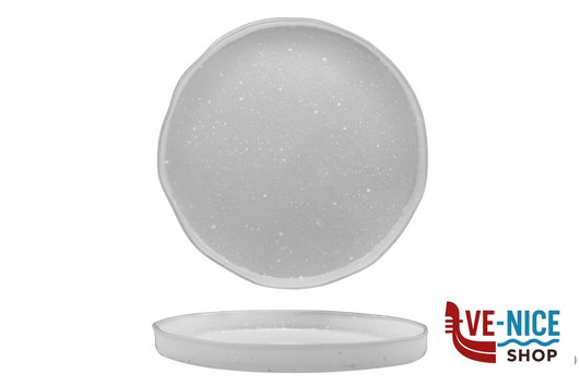 ceramica MOVING- PIATTO NORDIC CM 30 GOCCE BIANCHE IMPORT TAVOLA PROFESSIONAL