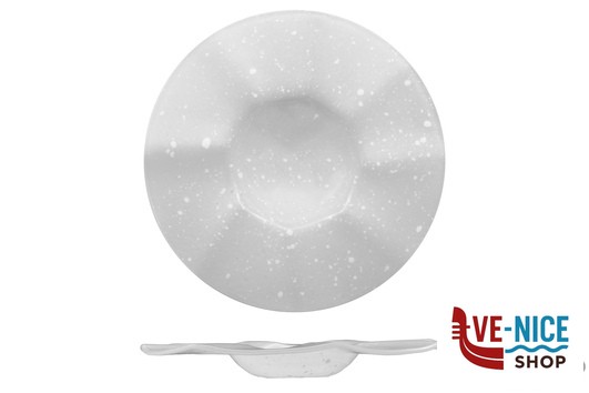 ceramica MOVING- PIATTO PAGODA CM 28 GOCCE BIANCHE IMPORT TAVOLA PROFESSIONAL