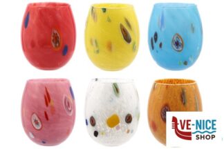 vetro MURANO - CONFEZIONE 6 BICCHIERI ACQUA CL 35 COLORI ASSORTITI VETRERIA%20ARTISTICA%20DI%20COPPOLA%20ALESS