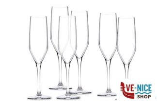 calici e flute spumante NAPA - CONFEZIONE 6 CALICI FLUT CL 20 IN VETRO TAGLIATO A FREDDO PASABAHCE