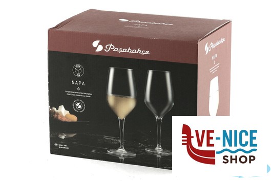 calici vino NAPA - CONFEZIONE 6 CALICI VINO BIANCO CL 36 TAGLIATO A FREDDO PASABAHCE - immagine 5