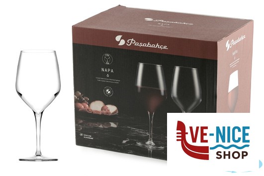 calici vino NAPA - CONFEZIONE 6 CALICI VINO ROSSO CL 47 TAGLIATO A FREDDO PASABAHCE - immagine 4