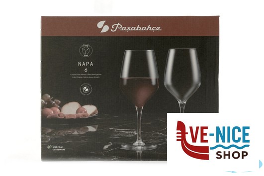 calici vino NAPA - CONFEZIONE 6 CALICI VINO ROSSO CL 47 TAGLIATO A FREDDO PASABAHCE - immagine 5