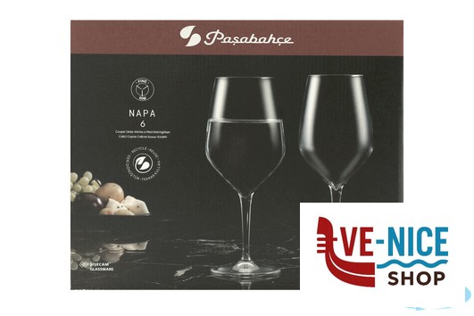 calici vino NAPA - CONFEZIONE 6 CALICI VINO ROSSO CL 58 TAGLIATO A FREDDO PASABAHCE - immagine 5