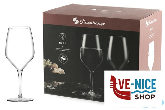 calici vino NAPA - CONFEZIONE 6 CALICI VINO ROSSO CL 58 TAGLIATO A FREDDO PASABAHCE - immagine 3