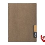 porta menu NATURE-PORTAMENU IN FIBRA NATURALE IMPERMEABILE A4 COLORE MARRONE CM 24,5X34 ELASTICO INTERNO PER CONTENERE GLI INSERTI A4 E CON UN INSERTO INCLUSO SECURIT