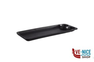 sottopiatti/vassoi NERO-VASSOIO RETTANGOLARE MELAMINA 41X15 CON 2 INCAVI 85097 APS ASSHEUER POTT GMBH E CO KG