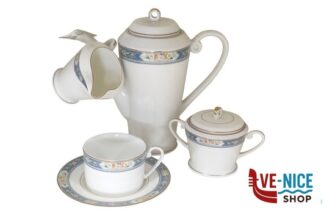 0 NEW B.CHINA_FLOWERS 704-SERVIZIO.THE 15 PZ. ROYAL PORCELLAIN CO