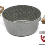 alluminio NEXTONE-CASSERUOLA 2 MANICI CM.24 GRANITO  FN-24-2 ANCHE INDUZIONE IMPORT COTTURA