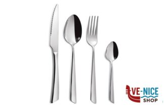 servizi NICE - SET 24 POSATE ACCIAIO INOX 4MM COMPOSTO DA CUCCHIAIO TAVOLA-FORCHETTA TAVOLA-COLTELLO TAVOLA-CUCCHIAINO CAFFE COMAS