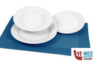 ceramica NICOLE ROUND-SERVIZIO TAVOLA 18 PEZZI PORCELLANA BIANCO IMPORT TAVOLA