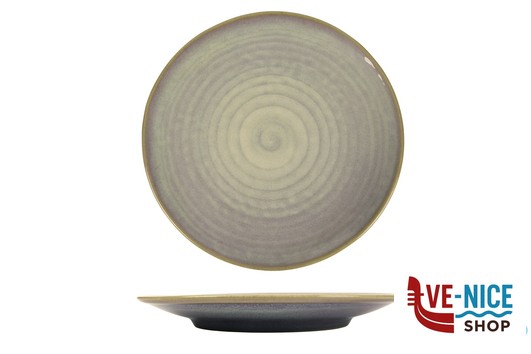 piano NUAGES PURPLE - PIATTO PIANO COUPE CM 28 STONEWARE REACTIVE IMPORT TAVOLA PROFESSIONAL