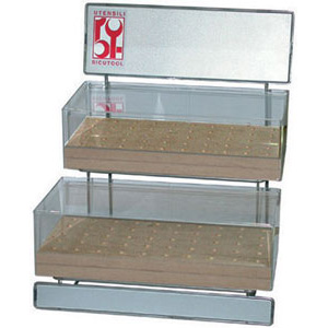 ESPOSITORI-ASSORTIMENTI PER 100 FRESE Da comporre e personalizzare a scelta del cliente con 100 frese in HSS, METALLO DURO o assortite. burrs stands O8128G