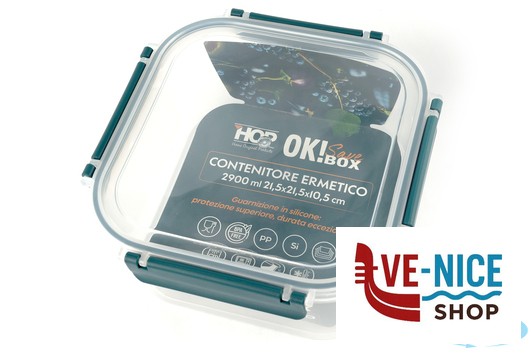 vetro OK! SAVE BOX-CONTENITORE ERMETICO QUADRO 2900ML CM.21,5XH.10,5 IMPORT CUCINA - immagine 3