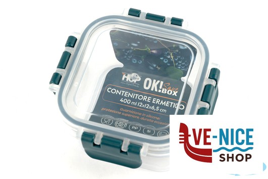 vetro OK! SAVE BOX-CONTENITORE ERMETICO QUADRO 400ML CM.12XH.6,5 IMPORT CUCINA - immagine 3