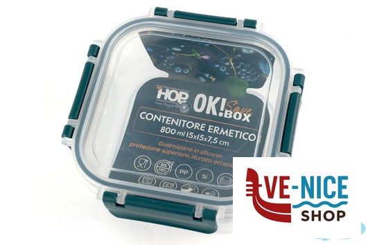 vetro OK! SAVE BOX-CONTENITORE ERMETICO QUADRO 800ML CM.15XH.7,5 IMPORT CUCINA - immagine 3