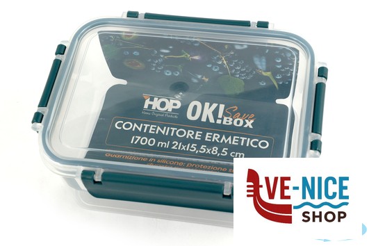 vetro OK! SAVE BOX-CONTENITORE ERMETICO RETTANGOLARE 1700ML CM.21X15,5XH.8,5 IMPORT CUCINA - immagine 3