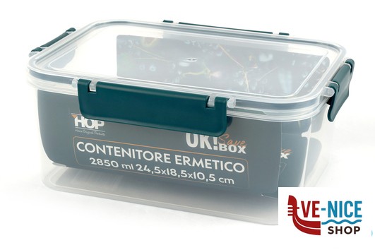 vetro OK! SAVE BOX-CONTENITORE ERMETICO RETTANGOLARE 2850ML CM.24,5X18,5XH.10,5 IMPORT CUCINA