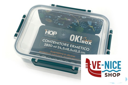 vetro OK! SAVE BOX-CONTENITORE ERMETICO RETTANGOLARE 2850ML CM.24,5X18,5XH.10,5 IMPORT CUCINA - immagine 3
