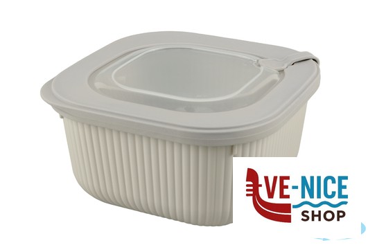 vetro OK! WAVE BOX-CONTENITORE PER MICROONDE QUADRO 1100ML CM.15XH.8 IN POLIPROPILENE CON VALVOLA IMPORT CUCINA - immagine 2