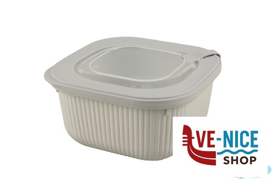 vetro OK! WAVE BOX-CONTENITORE PER MICROOONDE QUADRO 600ML CM.12,5XH.6,5 IN POLIPROPILENE CON VALVOLA IMPORT CUCINA - immagine 2