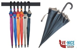 OMBRELLO-AUTOMATICO DONNA LUNGO TINTA UNITA CON BORDINO E TASTO DI APERTURA IN MATCHING COLOR - FUSTO NERO MOIA SPA altri accessori 1 pezzi