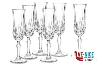 vetro cristallino OPERA - CONFEZIONE 6 CALICI FLUTE CL 13 25609020106 RCR CRISTALLERIA ITALIANA