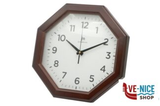 orologi OROLOGIO PARETE LEGNO OTTAGONALE CM 30 NOCE LOWELL