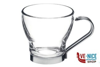 vetro OSLO PUNCH - CAFFE CONFEZIONE 3 BICCHIERI CL.11 MANICO ACCIAIO INOX TEMPERATO BORMIOLI ROCCO