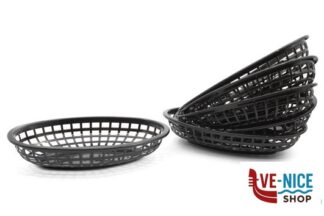 accessori da portata PACK 6 CEST.OVALI CM.23,5X15,5XH.5 NERI 1074BK-6 TABLECRAFT