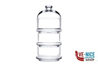 alzate PATISSERIE-SET 3 CONTENITORI CON CUPOLA CM 8,2X22H 96815 PASABAHCE