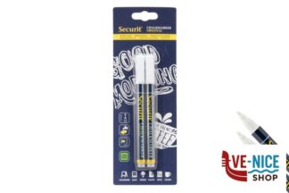 altri SET 2 PENNARELLI A GESSO LIQUIDO, PUNTA FINE 1-2 MM, COLORE BIANCO IN BLISTER BL-SMA100-V2-WHI SECURIT