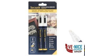 altri SET 2 PENNARELLI A GESSO LIQUIDO SINGOLO, PUNTA MEDIA 2-6 MM, COLORE BIANCO IN BLISTER BL-SMA510-WT SECURIT