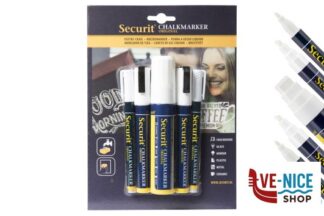 altri SET 5 PENNARELLI A GESSO LIQUIDO, 2 PUNTA FINE 1-2 MM, 2 PUNTA MEDIA 2-6 MM E 1 PUNTA GRANDE 7-15 MM COLORE BIANCO IN BLISTER BL-SMAMIX-V5-WT SECURIT