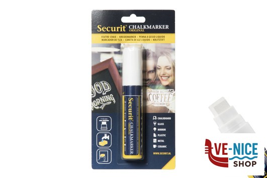 altri PENNARELLO A GESSO LIQUIDO SINGOLO, PUNTA GRANDE 7-15 MM, COLORE BIANCO IN BLISTER BL-SMA720-WT SECURIT