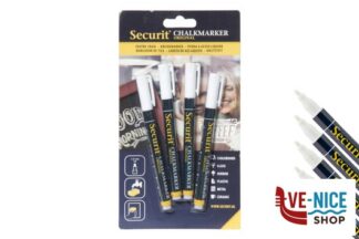 altri SET 4 PENNARELLI A GESSO LIQUIDO, PUNTA FINE 1-2 MM, COLORE BIANCO IN BLISTER BL-SMA100-V4-WHI SECURIT