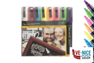 altri SET 8 PENNARELLI A GESSO LIQUIDO, PUNTA MEDIA 2-6 MM, COLORI ASSORTITI (GIALLO, VERDE, ROSSO, BLU, ROSA, BIANCO, VIOLA, ARANCIONE) SMA510-V8 SECURIT