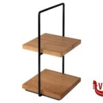 prima colazione SET COMPOSTO DA STAND BUFFET CM.23X19 H 40,5 METALLO E PVC NERO CON 2 TAVOLE CM 20X20 H 2 LEGNO DI ROVERE OLIATO APS  ASSHEUER POTT GMBH E CO KG