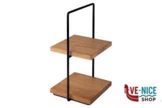 prima colazione SET COMPOSTO DA STAND BUFFET CM.23X19 H 40,5 METALLO E PVC NERO CON 2 TAVOLE CM 20X20 H 2 LEGNO DI ROVERE OLIATO APS ASSHEUER POTT GMBH E CO KG