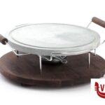 altri materiali PIETRA OLLARE ROTONDA DIAMETRO CM 30 CON BASE IN LEGNO E FORNELLETTO 99021 BISETTI