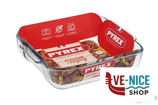 vetro PIREX - TEGLIA QUADRA FRIGGITRICE AD ARIA CM 25X21XH.6 LT.2 ARC INTERNATIONAL COOKWARE - immagine 2
