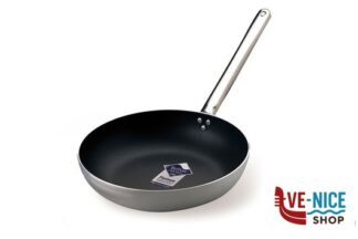 antiederente PADELLA ANTIADERENTE SVASATA 3 MM ALTA "SALTARE" CON MANICO TUBOLARE CM 24 H 6,5 AGNELLI