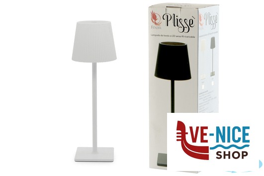 lampade PLISSE-LAMPADA TAVOLO LED CM.10XH.34 BIANCA IMPORT TAVOLA PROFESSIONAL - immagine 3