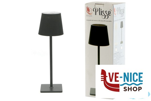 lampade PLISSE-LAMPADA TAVOLO LED CM.10XH.34 NERA IMPORT TAVOLA PROFESSIONAL - immagine 2