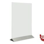 arredamento PORTAPOSTER DA TAVOLO IN ACRILICO CON BASE IN ACCIAIO INOX FORMATO A4, CM 20,7X33,2X7,5     PFT-ACM-A4 SECURIT