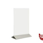 arredamento PORTAPOSTER DA TAVOLO IN ACRILICO CON BASE IN ACCIAIO INOX FORMATO A5, CM 15,7X24,3X7,4     PFT-ACM-A5 SECURIT